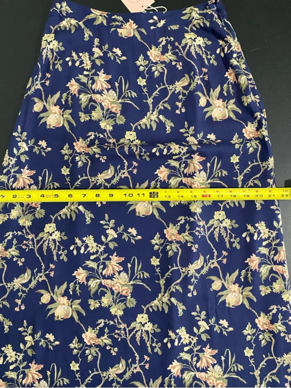 Mason’s Daughter Blue Pink Floral Lace Hem Maxi Skirt Small Cottagecore Prairie